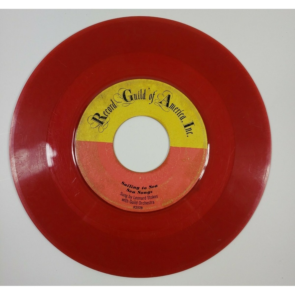 Leonard‎ Stokes – Sailing To SeaRed Color 7" 45rpm 1953 USA Vinyl Children Songs